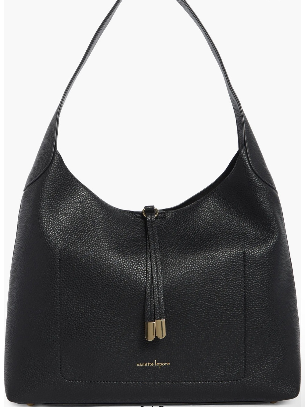 NWTNanette Lepore Black Pebbled Leather Tassel Hobo